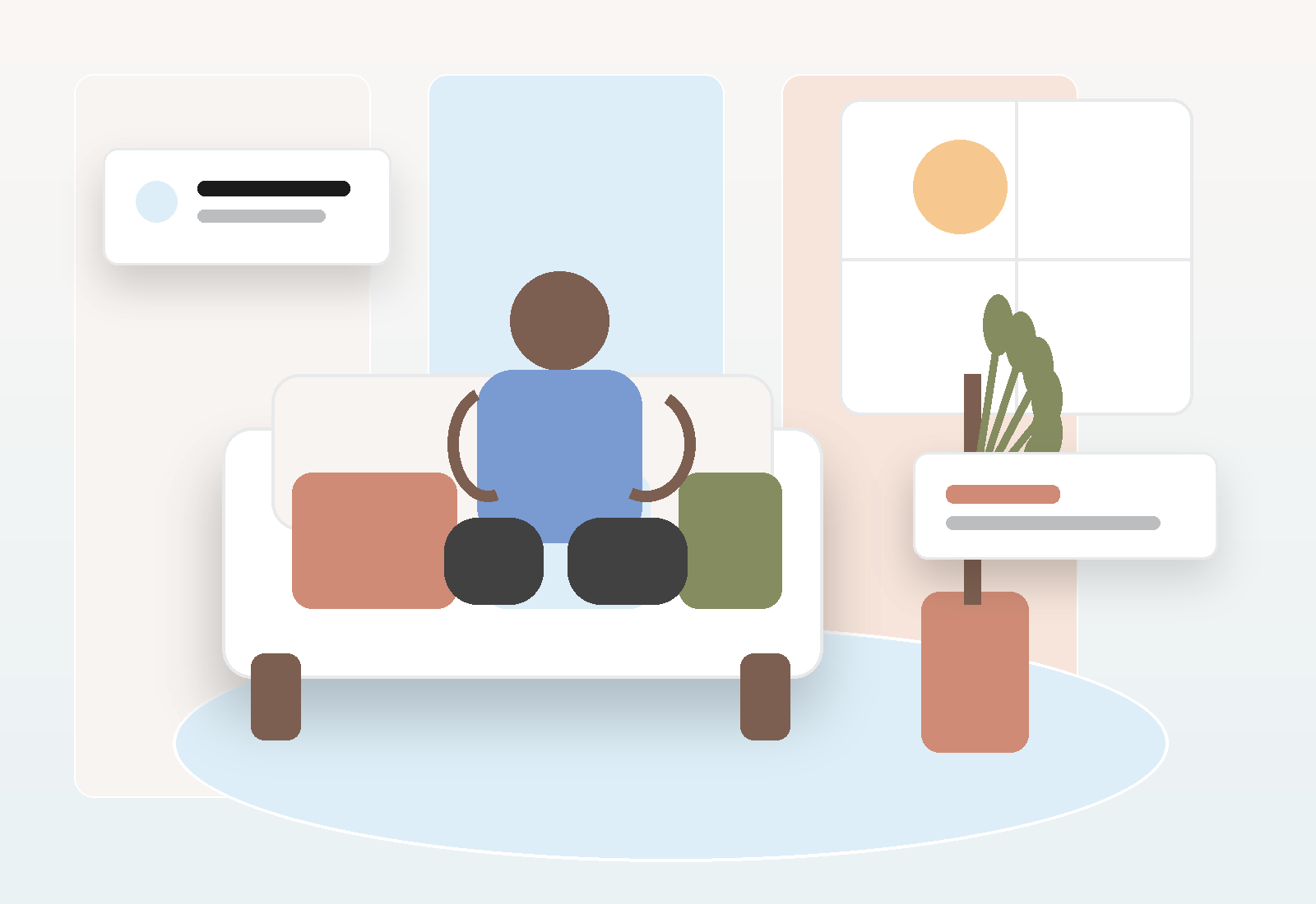 Warm wellness room illustration